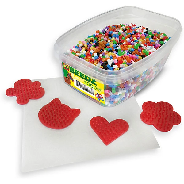 SES Bügelperlenbox 5000 Perlen 4 Stiftplatten